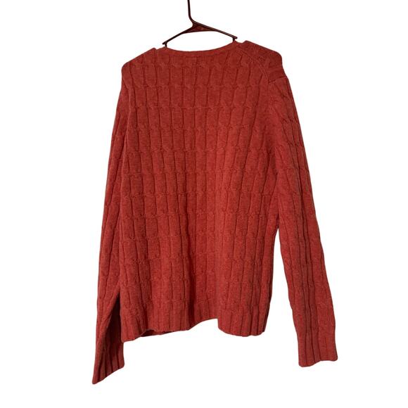 Gap Cable Knit 98% Lambswool NWT XXL Red Men's Sweater Vintage - Picture 2 of 5
